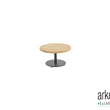 Volta natural teak coffee table central leg anthracite 60 X 35 cm Alu / Teak
